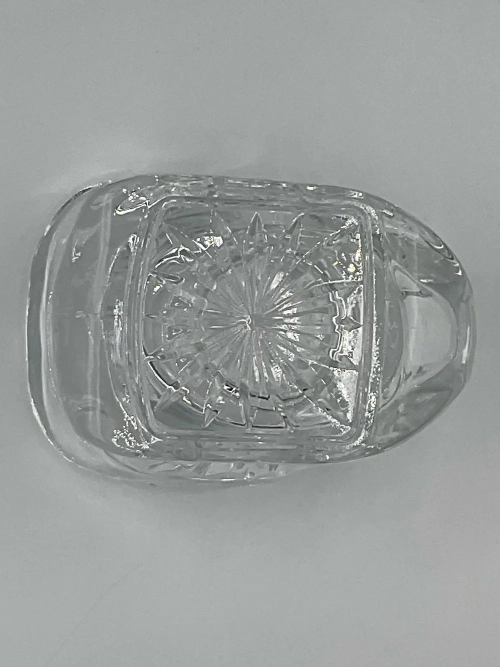 Vintage St George Heavy Cut 24% Lead Crystal Santa Sleigh Votive Candle Holder
